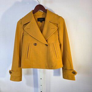 Vintage Anne Taylor Antique Gold Pleated Back Blazer Boho Size 00